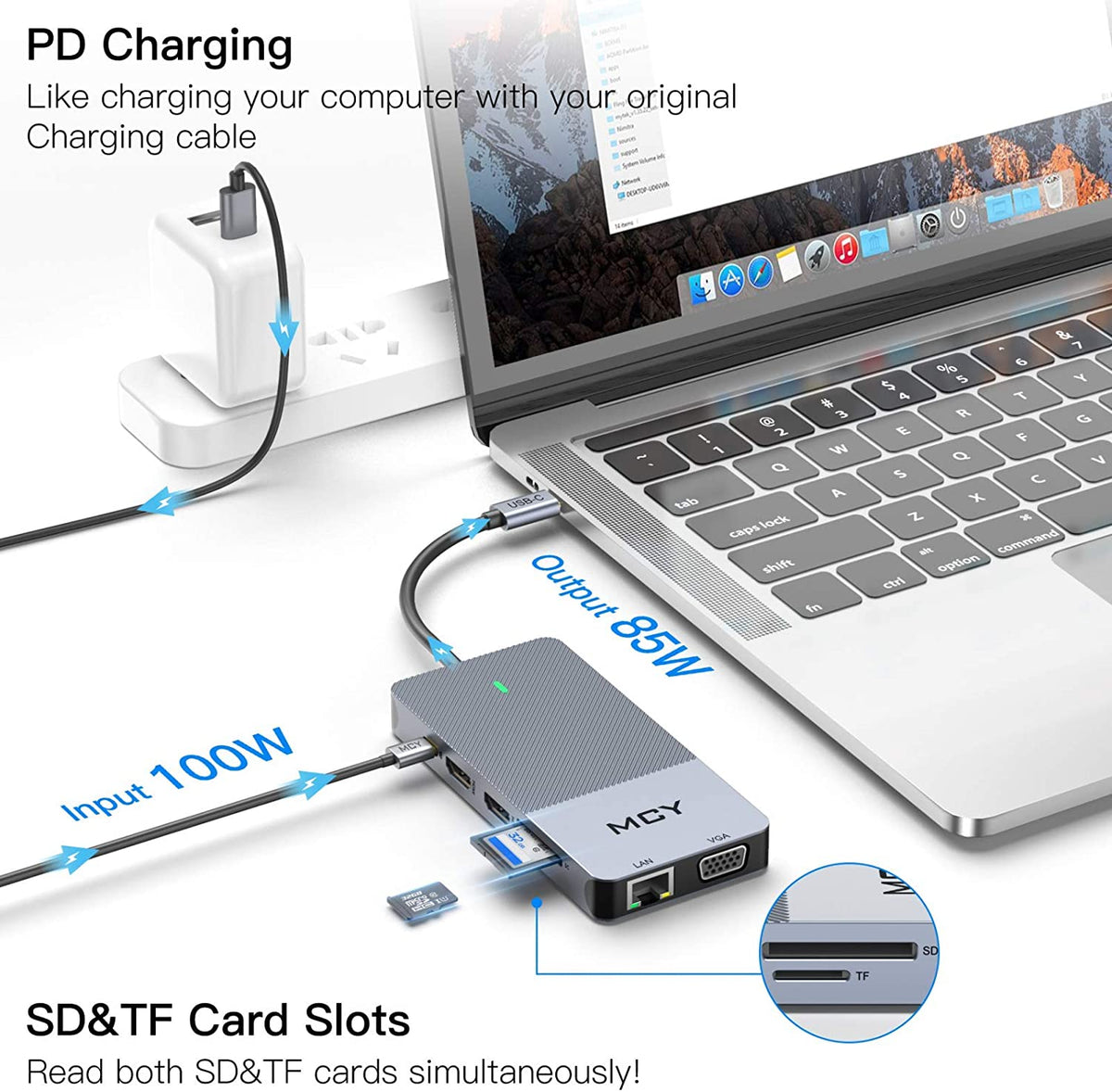Docking Station, MCY 12 in 1 Triple Display Laptop USB C Docking Stati