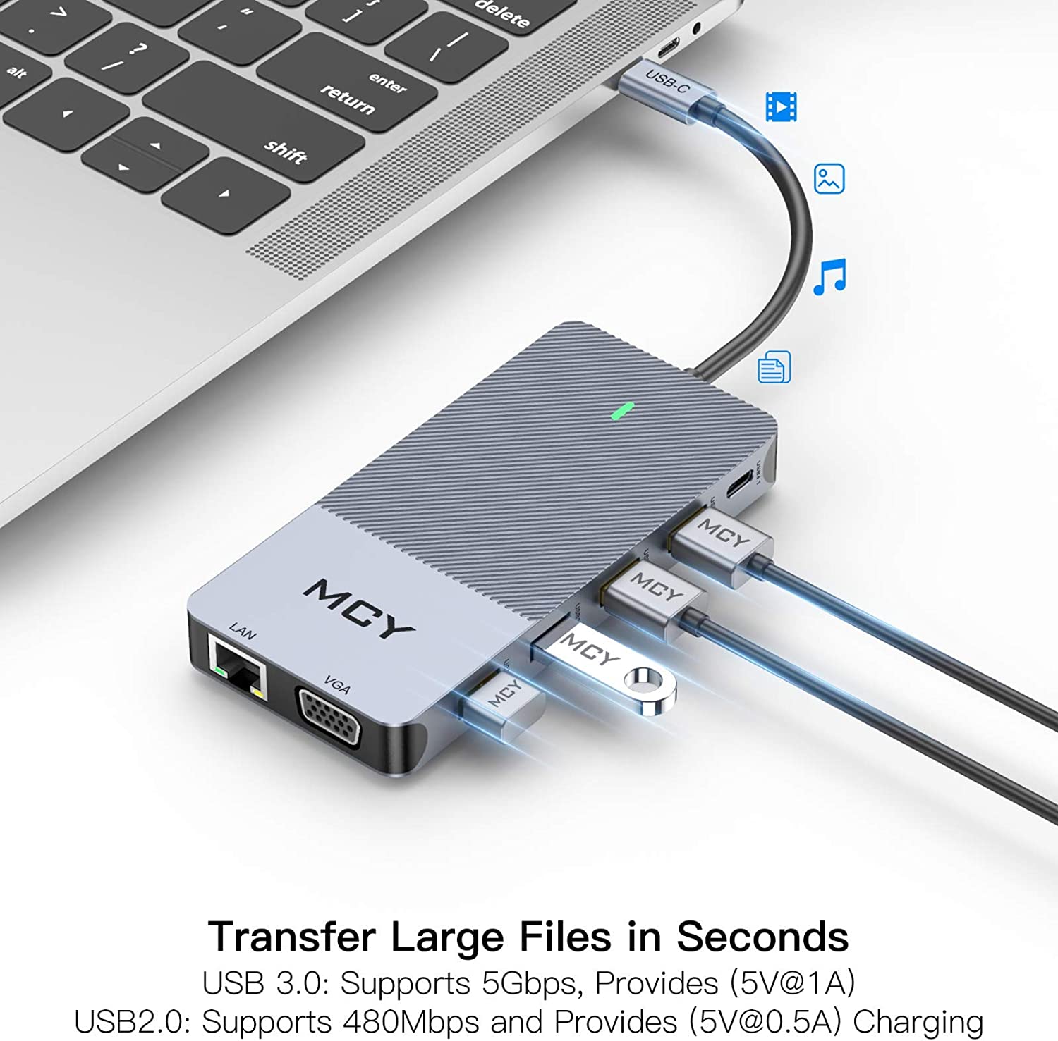 MCY 12-in-1 USB C Docking Station with VGA - QGeeM