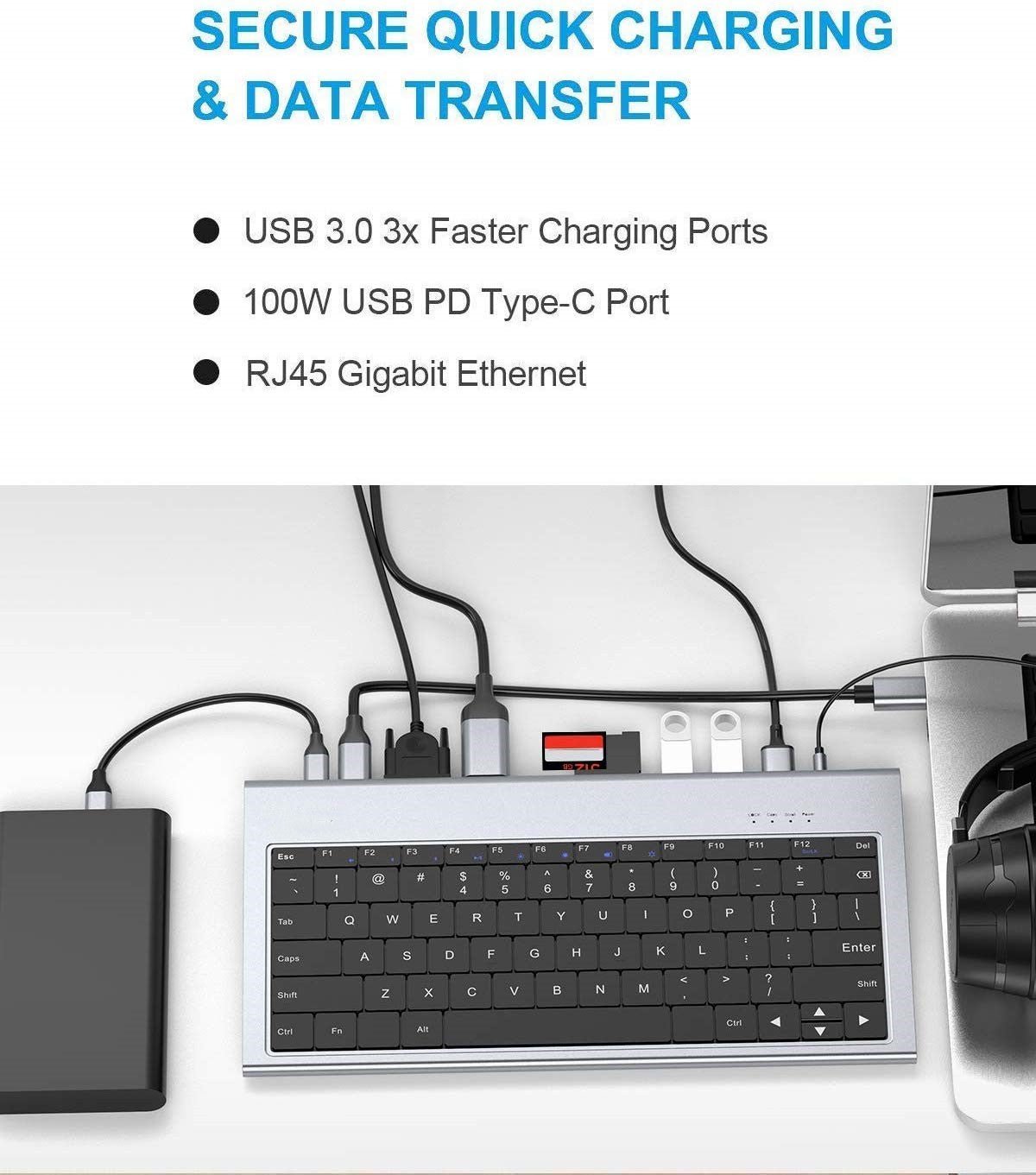 QGeeM 11-in-1 USB-C Docking Station with Keyboard - QGeeM