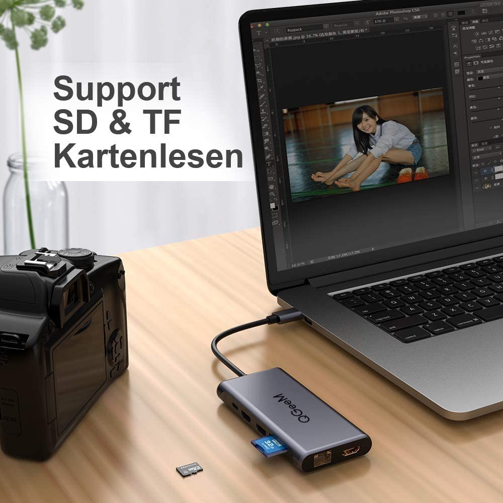 QGeeM 12-in-1 USB-C Docking Station with DP - QGeeM