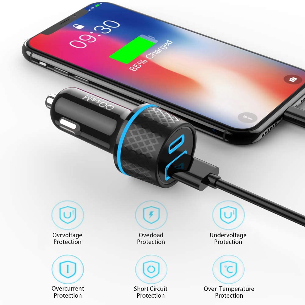 QGeeM 36W Type-C Car Charger - QGeeM