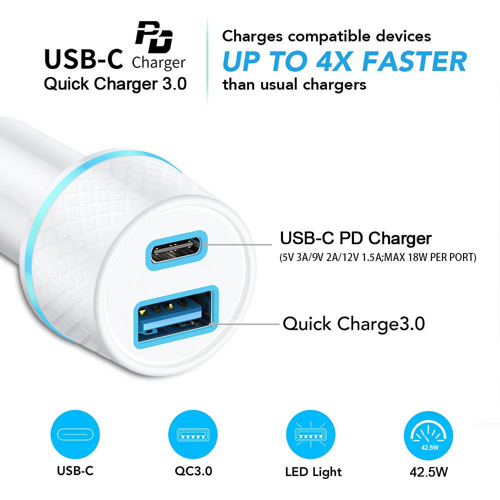 QGeeM 36W Type-C Car Charger - QGeeM