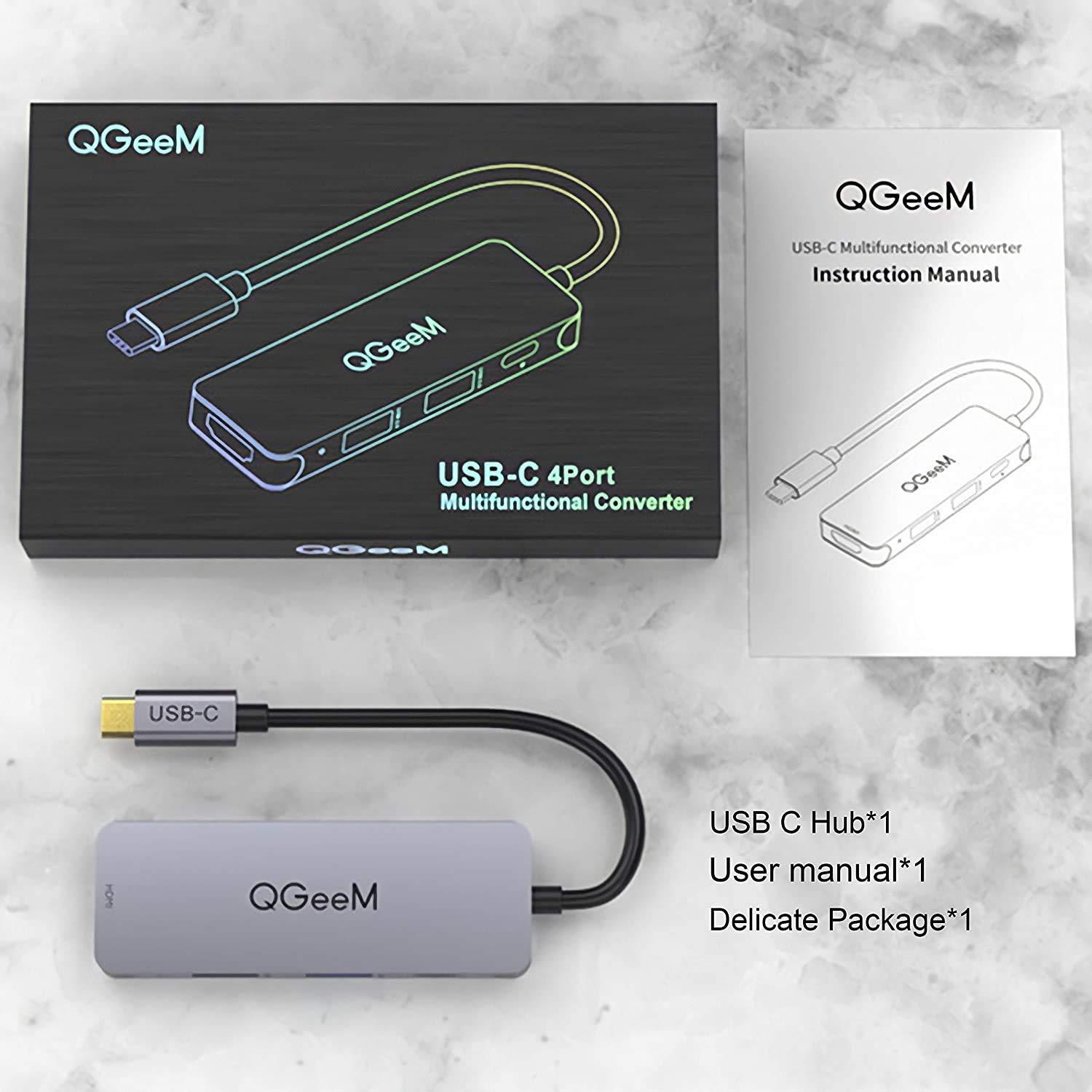 QGeeM 4-in-1 USB C Hub - QGeeM