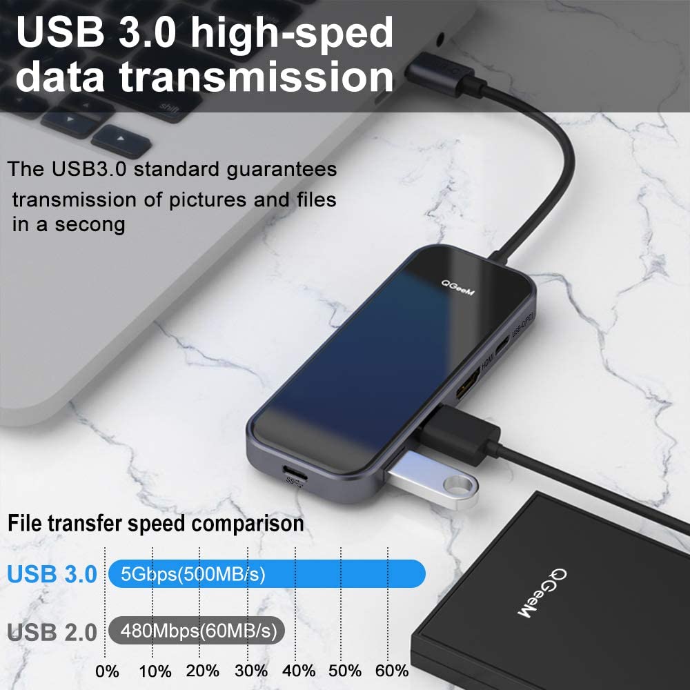 QGEEM 5-IN-1 USB 3.0 MIRROR DOING STATION - QGeeM