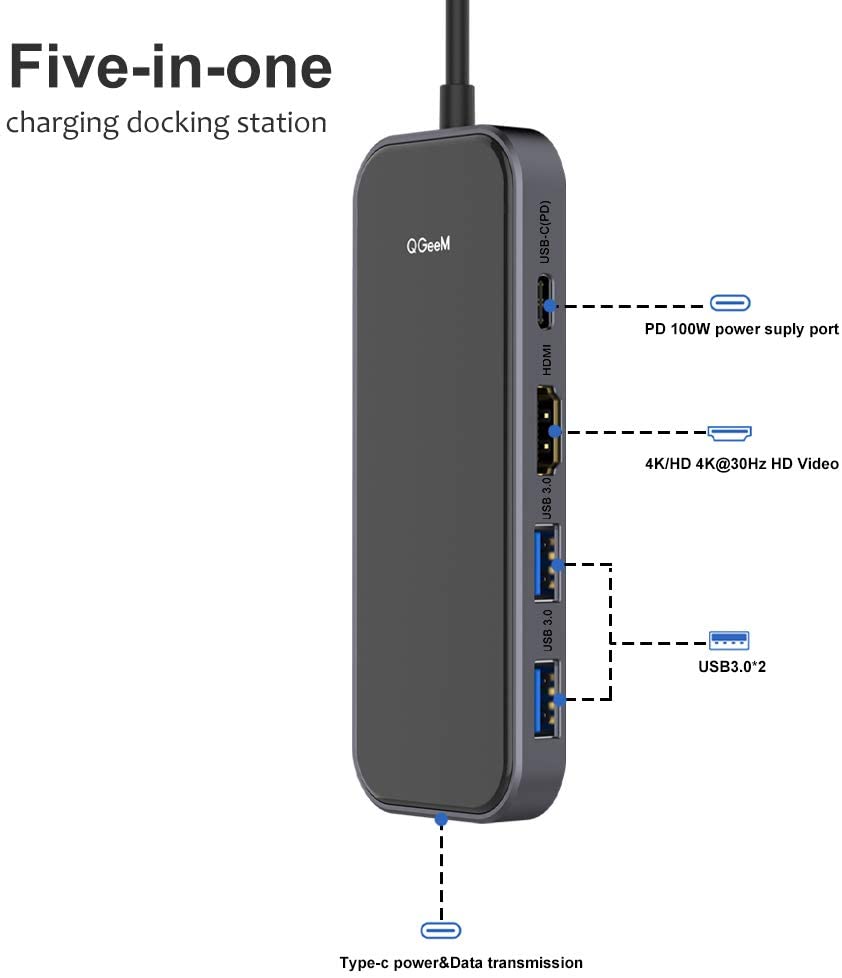 QGEEM 5-IN-1 USB 3.0 MIRROR DOING STATION - QGeeM