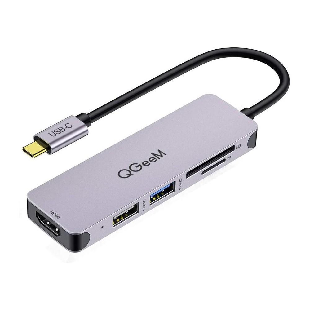 QGeeM 5-in-1 USB C Hub-4K - QGeeM