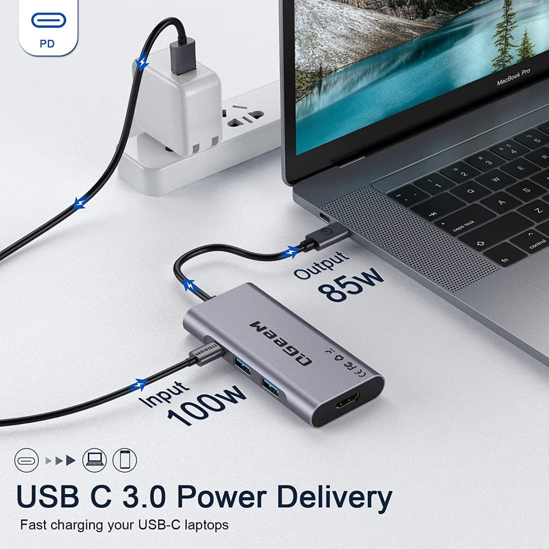 QGeeM 7-in-1 USB-C Hub 4K@30Hz - QGeeM