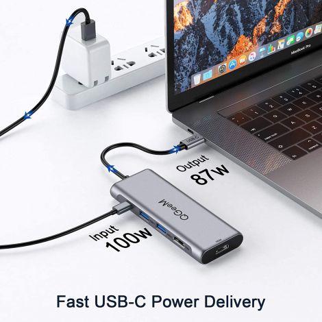 QGeeM 8-in-1 USB-C Hub with Dual HDMI - QGeeM