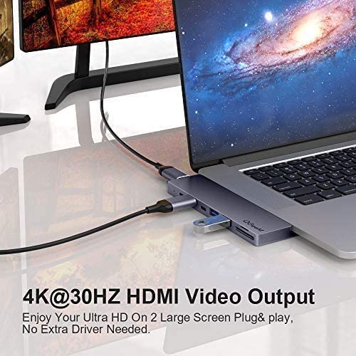 QGeeM 8-in-2 USB C Hub with HDMI - QGeeM
