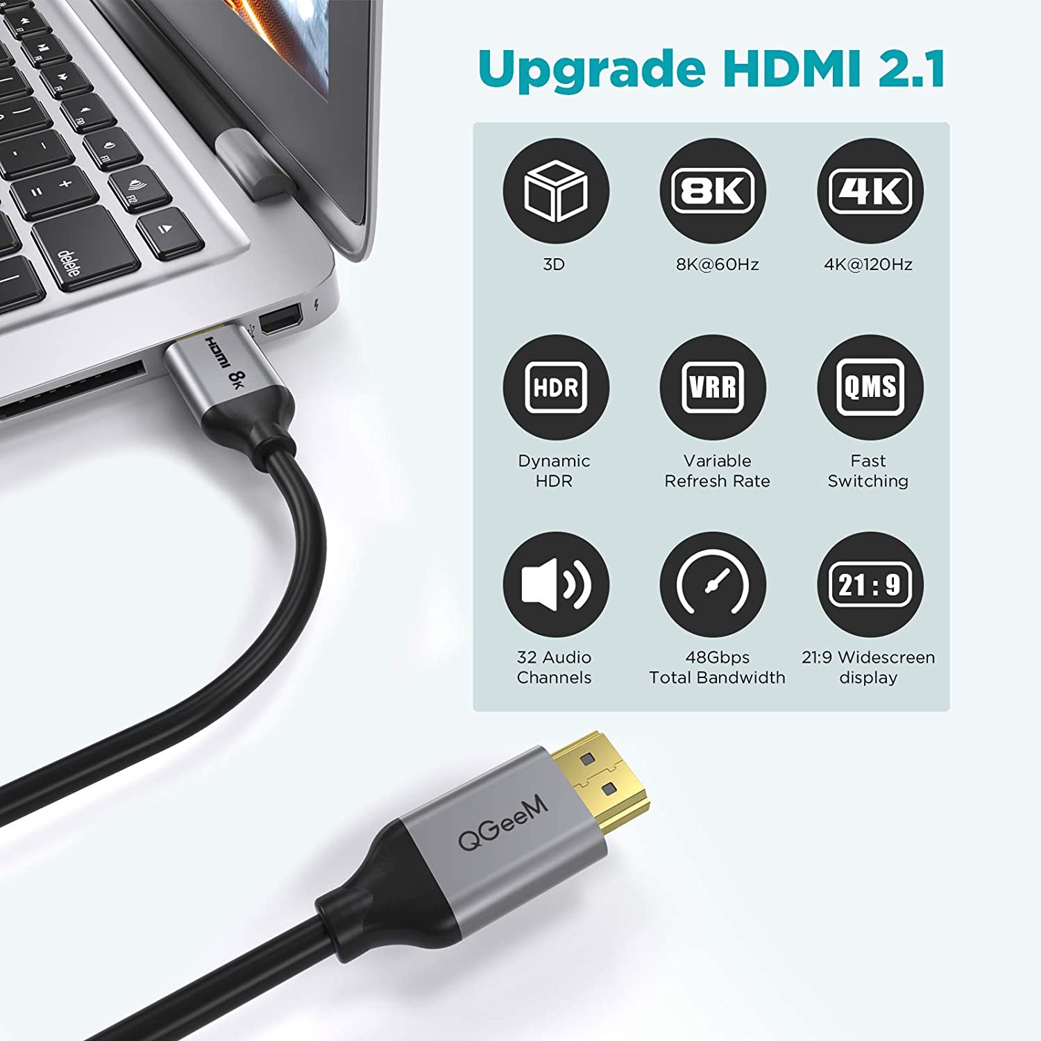 Cable USB-C a HDMI 2.1 (8K a 60 Hz)