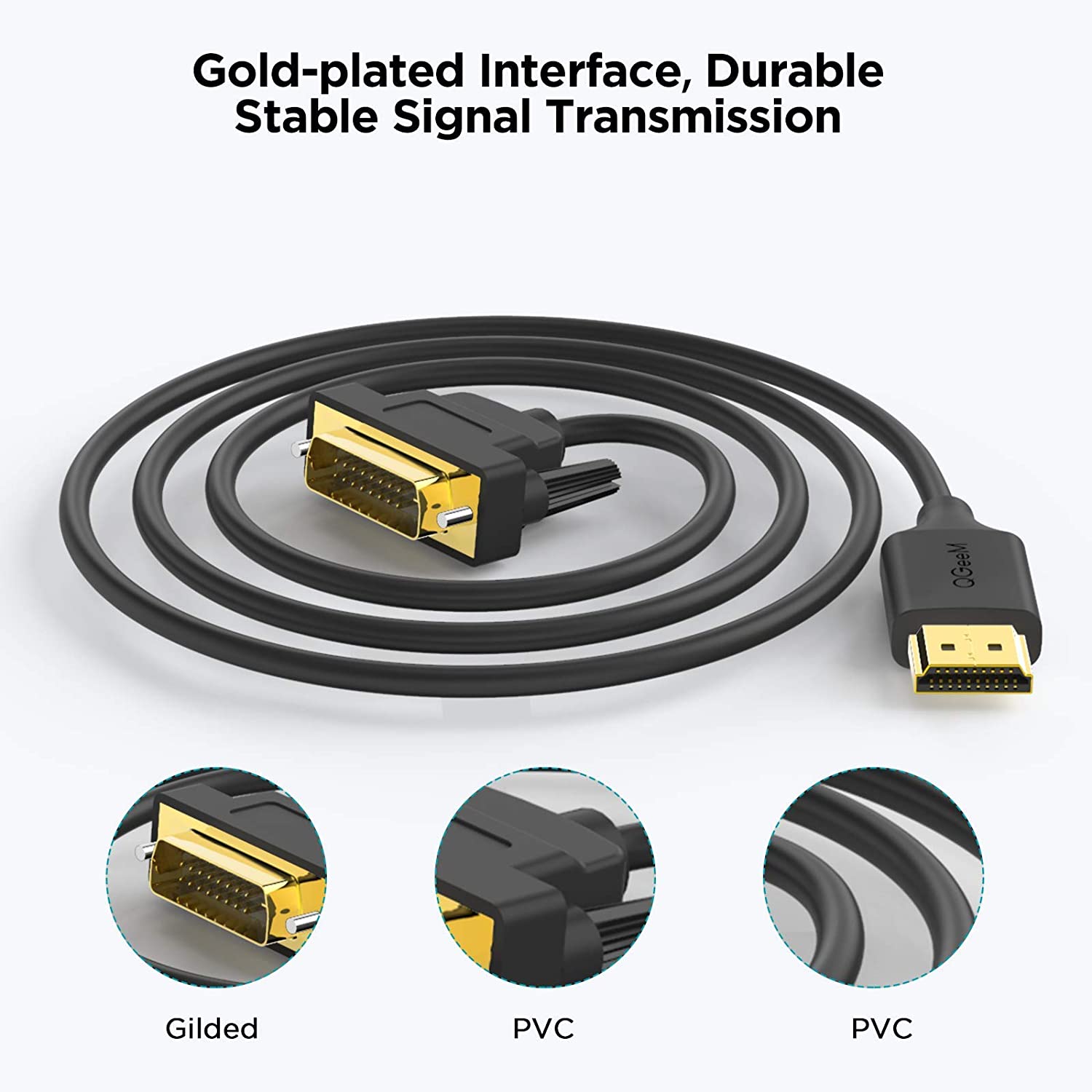 QGeeM HDMI Male to DVI Male Adapter - QGeeM