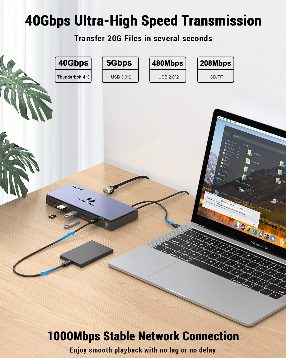 QGeeM TB4 Max Docking Station (16-in-1, Thunderbolt 4) - QGeeM