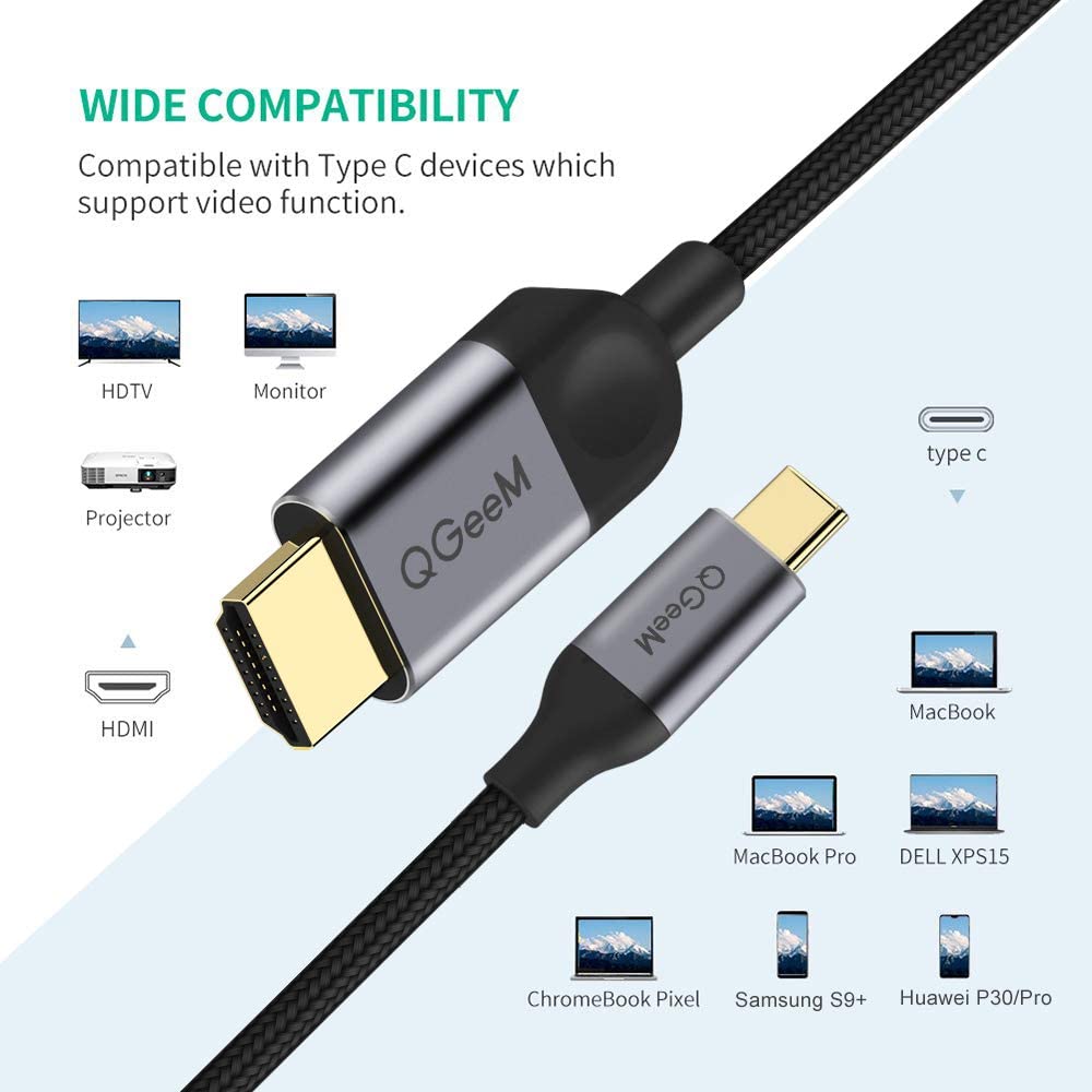 QGeeM USB C to HDMI Adapter,Thunderbolt 3 - QGeeM