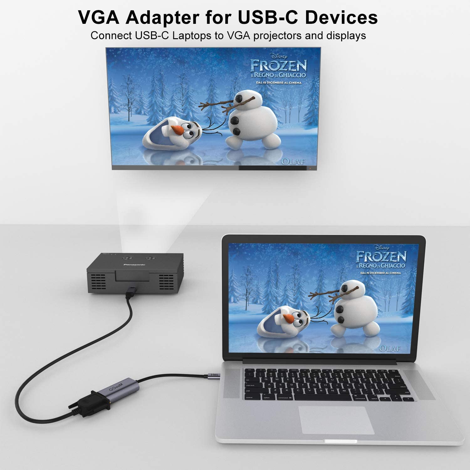 QGeeM USB C to VGA Adapter - QGeeM