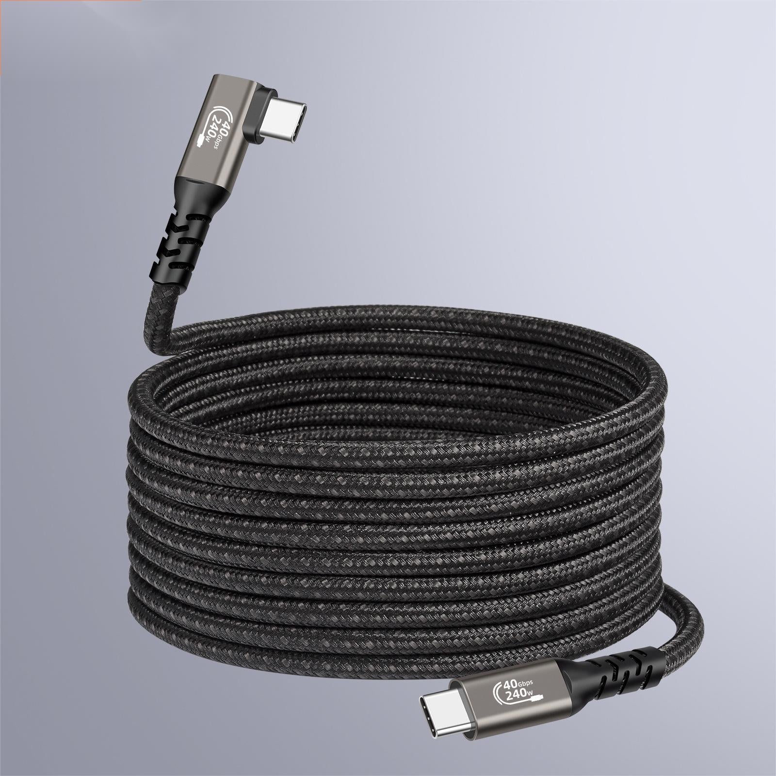 USB 4 90 Degree Cable 8K 60Hz Display 40Gbps High Speed 240W PD charging - QGeeM