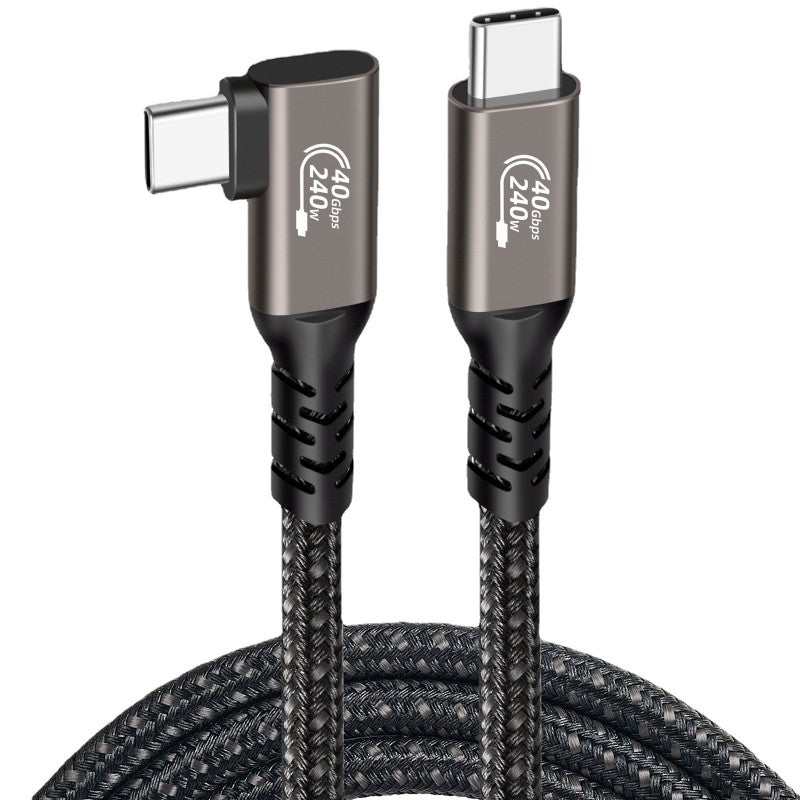 USB 4 90 Degree Cable 8K 60Hz Display 40Gbps High Speed 240W PD charging - QGeeM