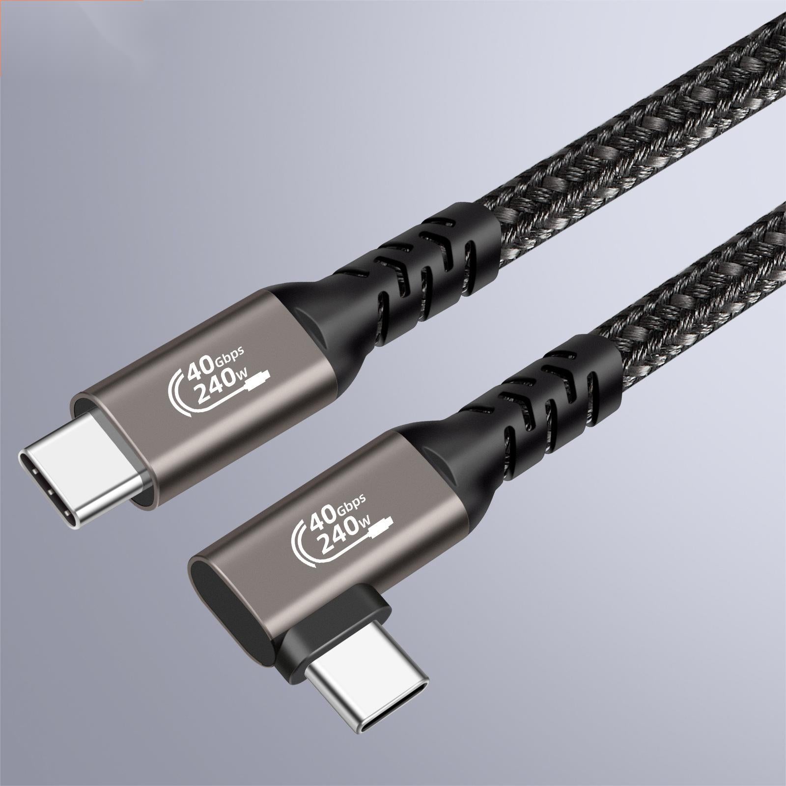 USB 4 90 Degree Cable 8K 60Hz Display 40Gbps High Speed 240W PD charging - QGeeM