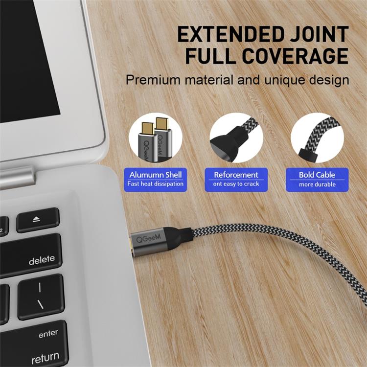 USB C to USB C 3.1 Gen 2 Cable 10Gbps Data Transfer , Type C 4K 60Hz Video Monitor Cable, 60W PD Fast Charging Cord for iPhone 15 Pro, MacBook Pro/Air, iPad Pro, Galaxy S22, Google Pixel - QGeeM